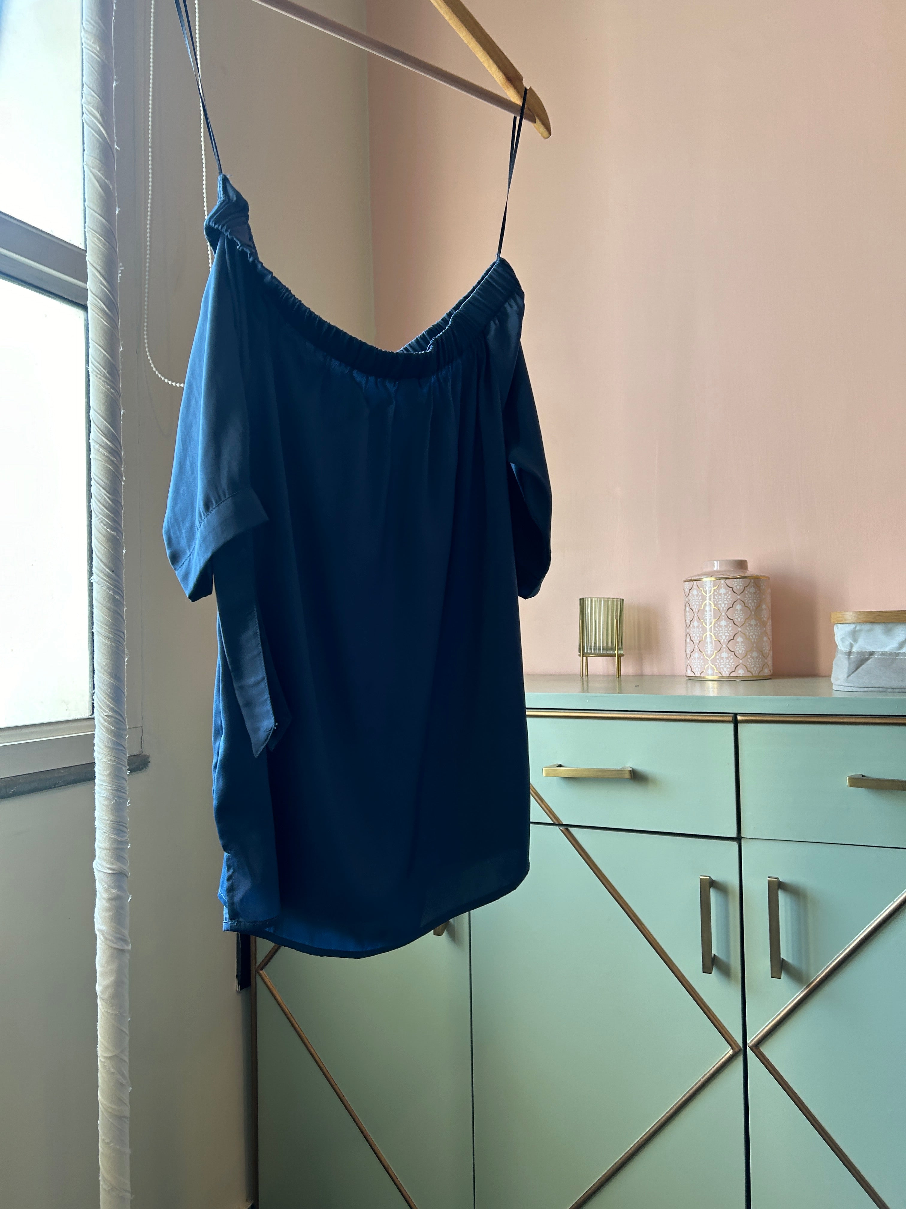 Off-Shoulder  Blue Top (PL-149)