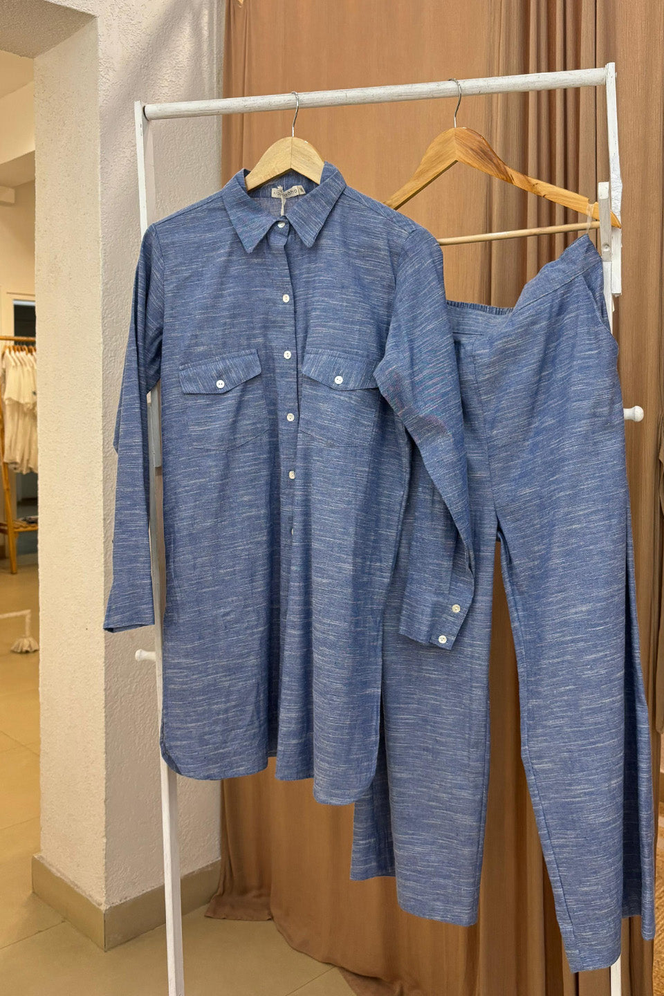 Blue Cotton Co-ord Set
