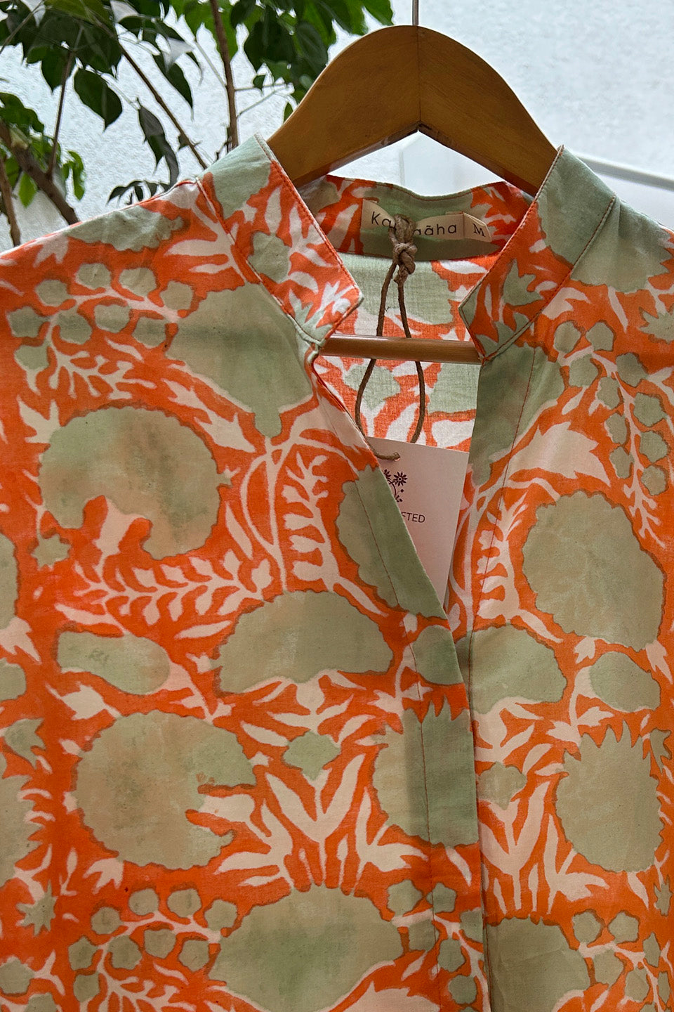 Orange Floral Cotton Tunic Co-Ord Set (Set of Two)