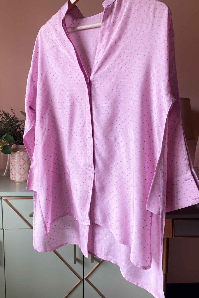 Lilac Polka Muslin (Shirt only)