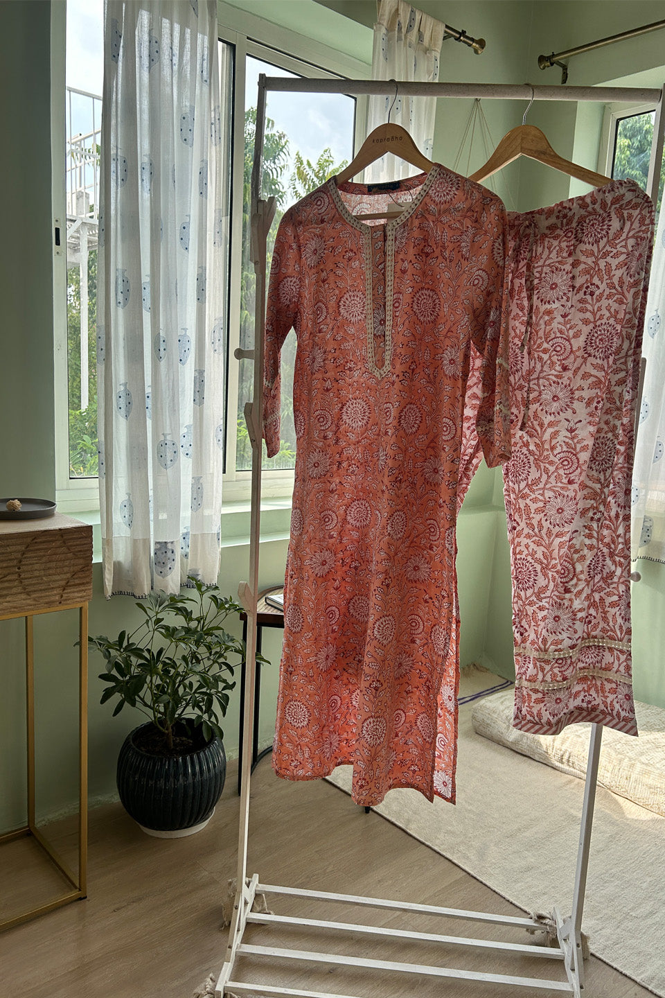 Peach Cotton Tunic (Set of Two)