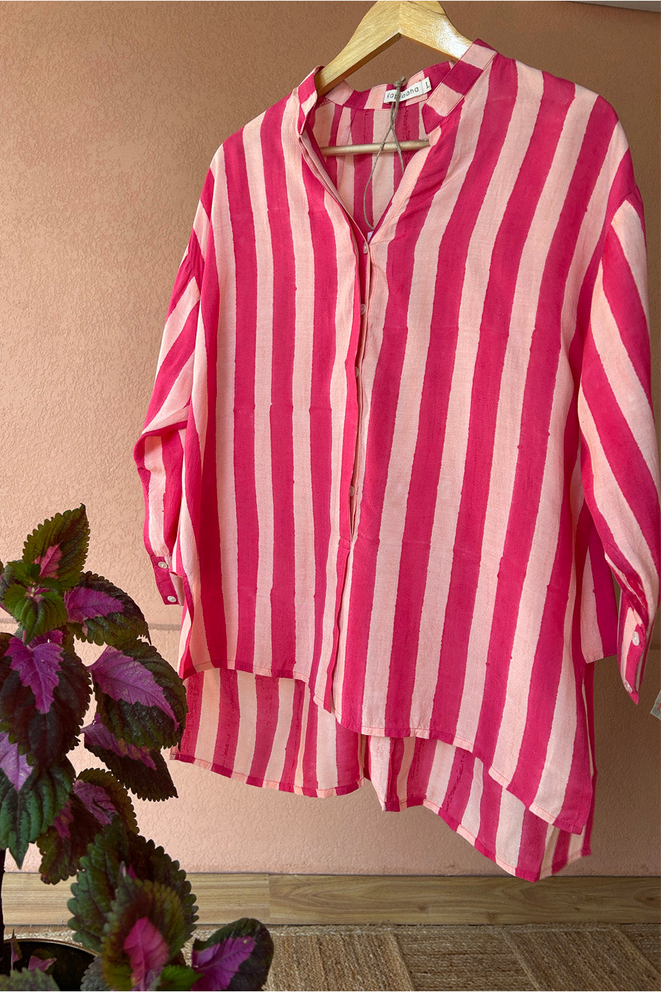 Fuchsia Striped Muslin Shirt