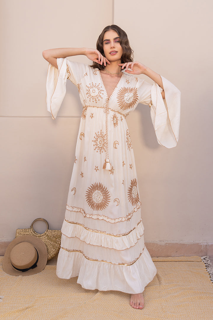 White Zarah Boho Sun Maxi