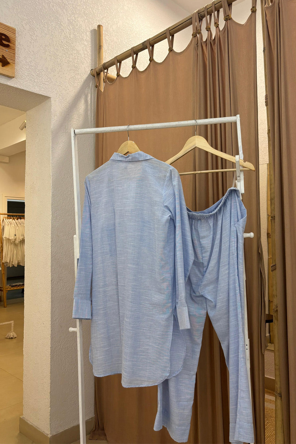 Sky Blue Cotton Co-ord Set