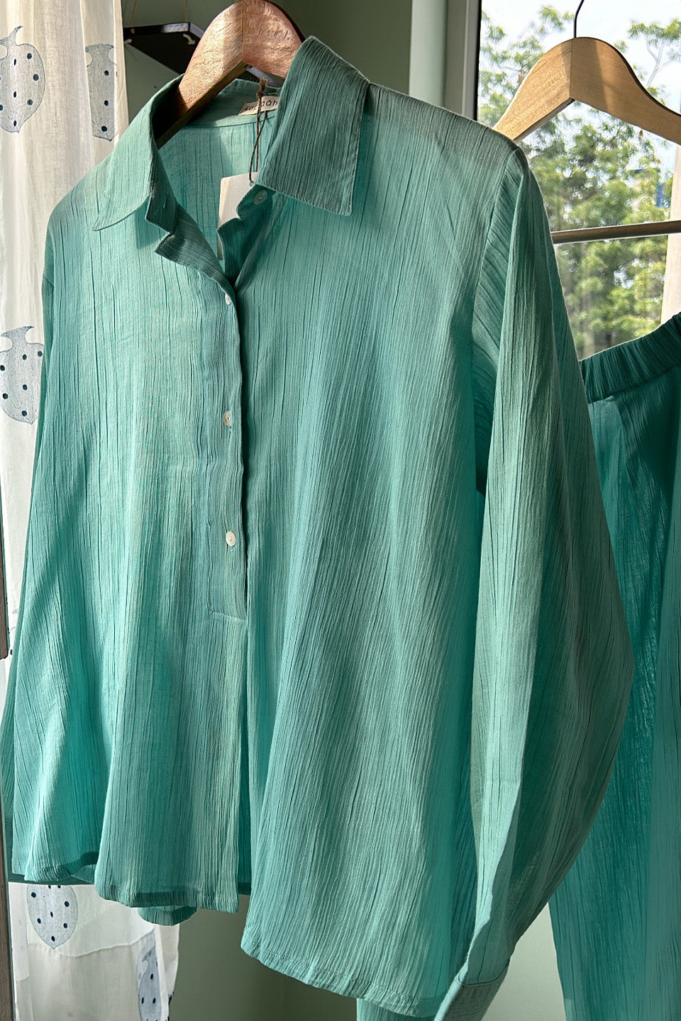 Mint Blue Solid Co-ord Set (Set of Two)