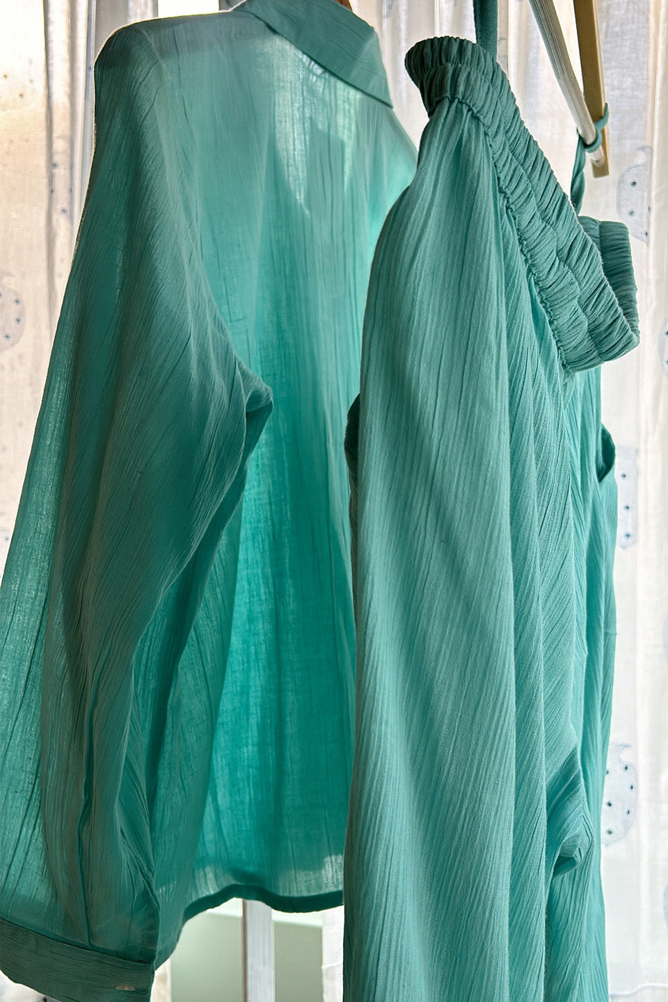 Mint Blue Solid Co-ord Set (Set of Two)