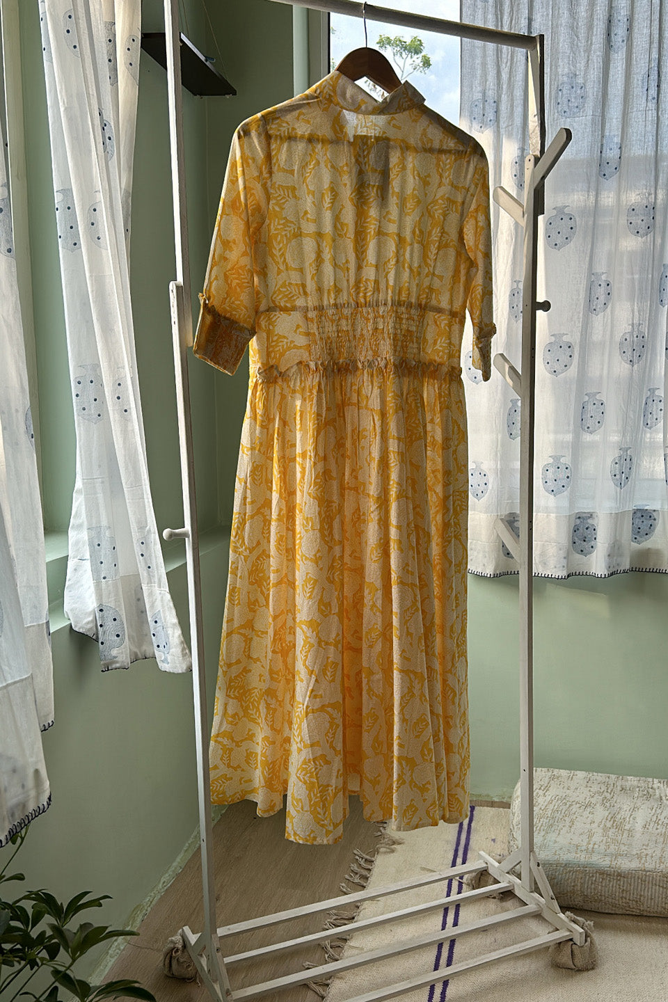 Yellow Maxi Dress With Floral Print