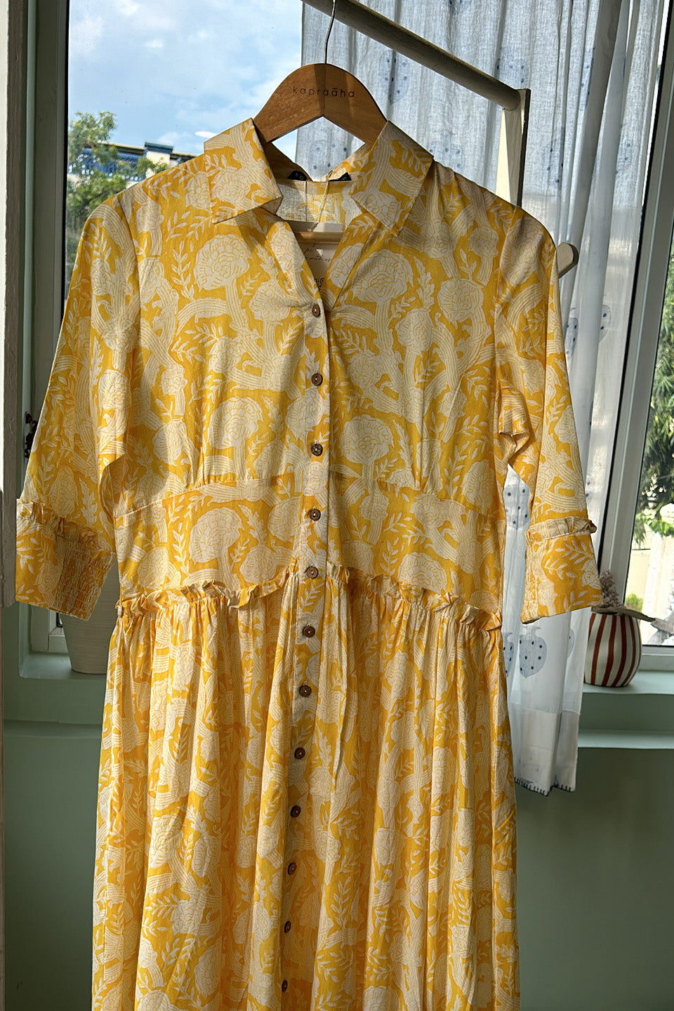 Yellow Maxi Dress With Floral Print