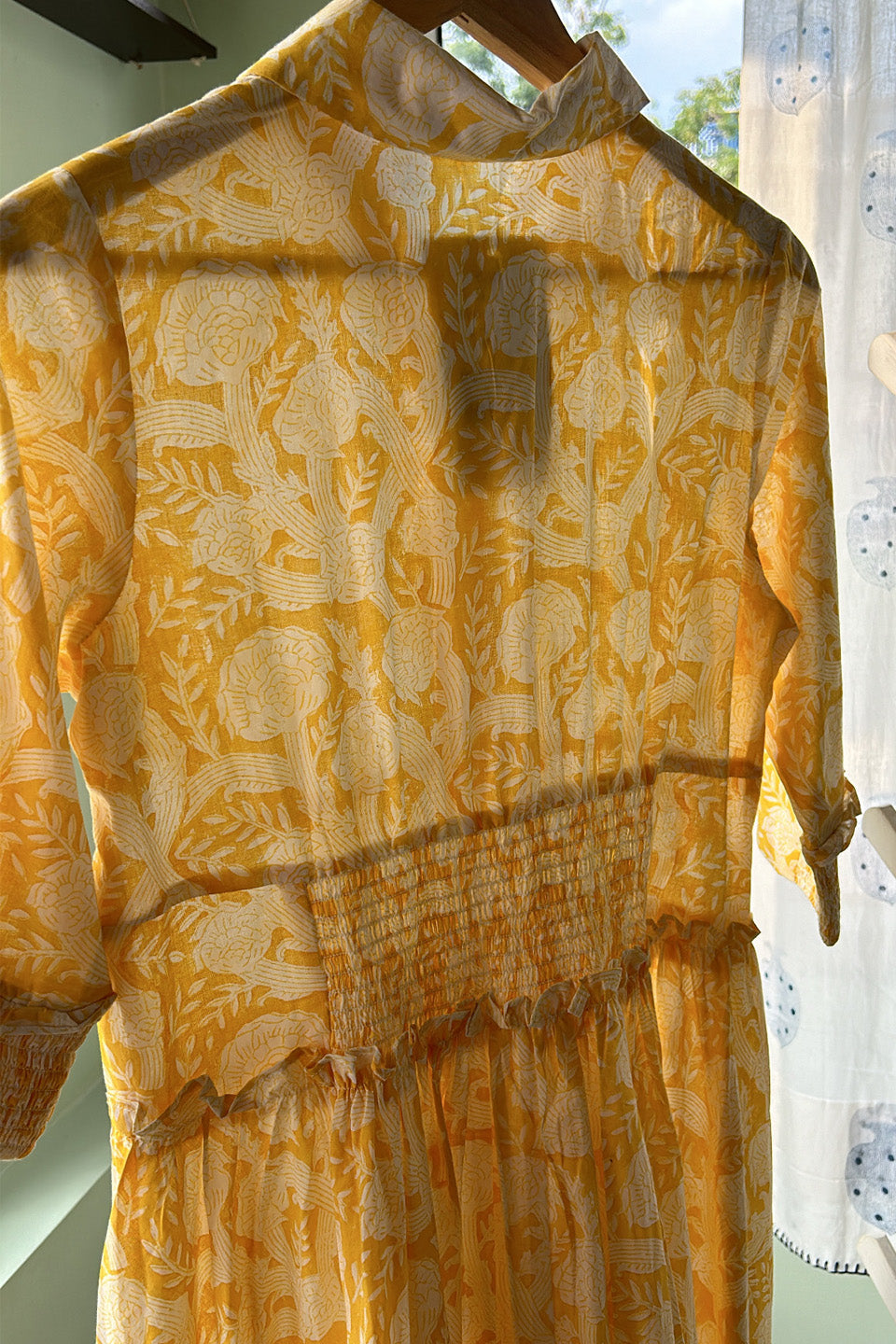 Yellow Maxi Dress With Floral Print