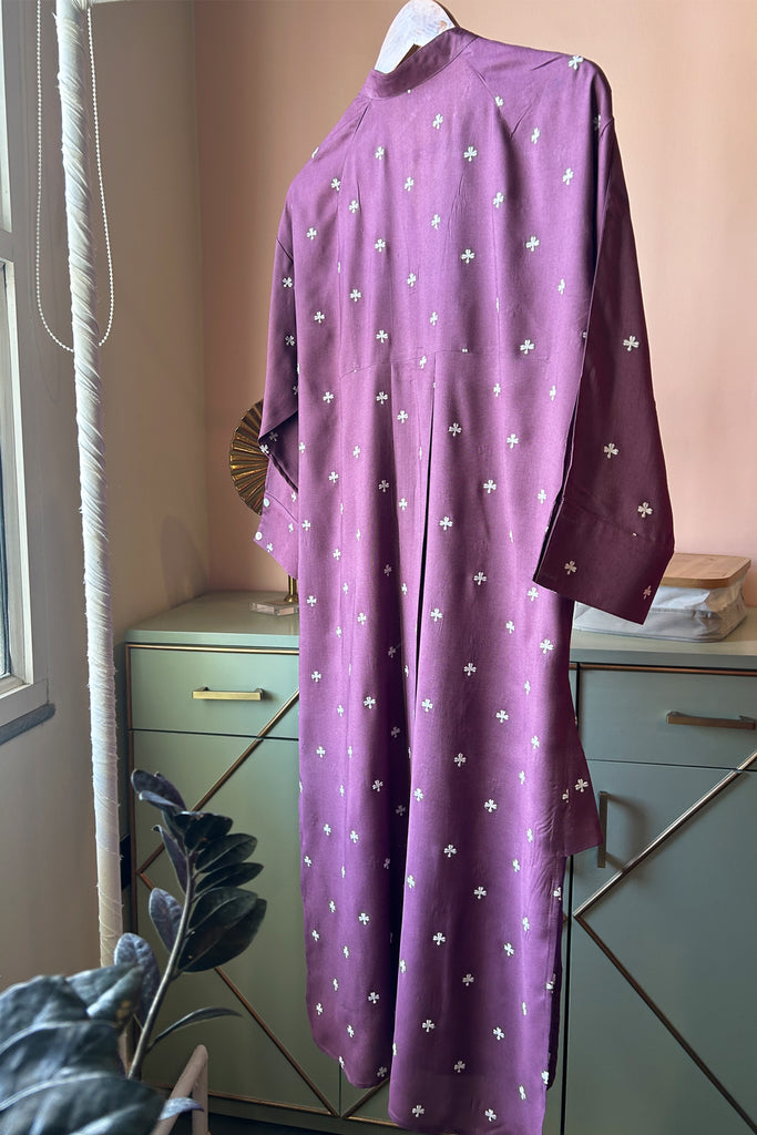 Purple Embroidered Muslin (Tunic only)