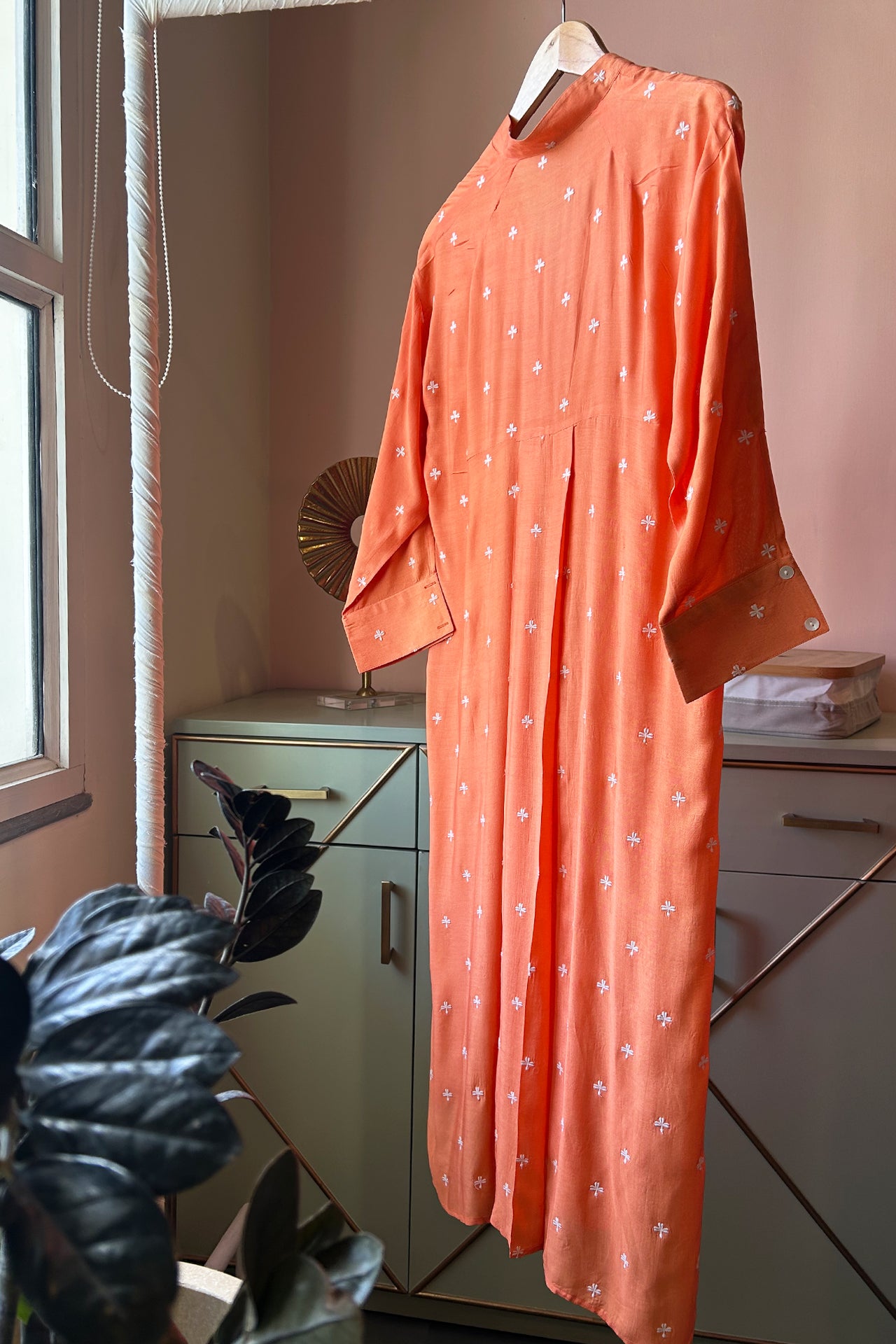 Orange Embroidered Muslin (Tunic only)