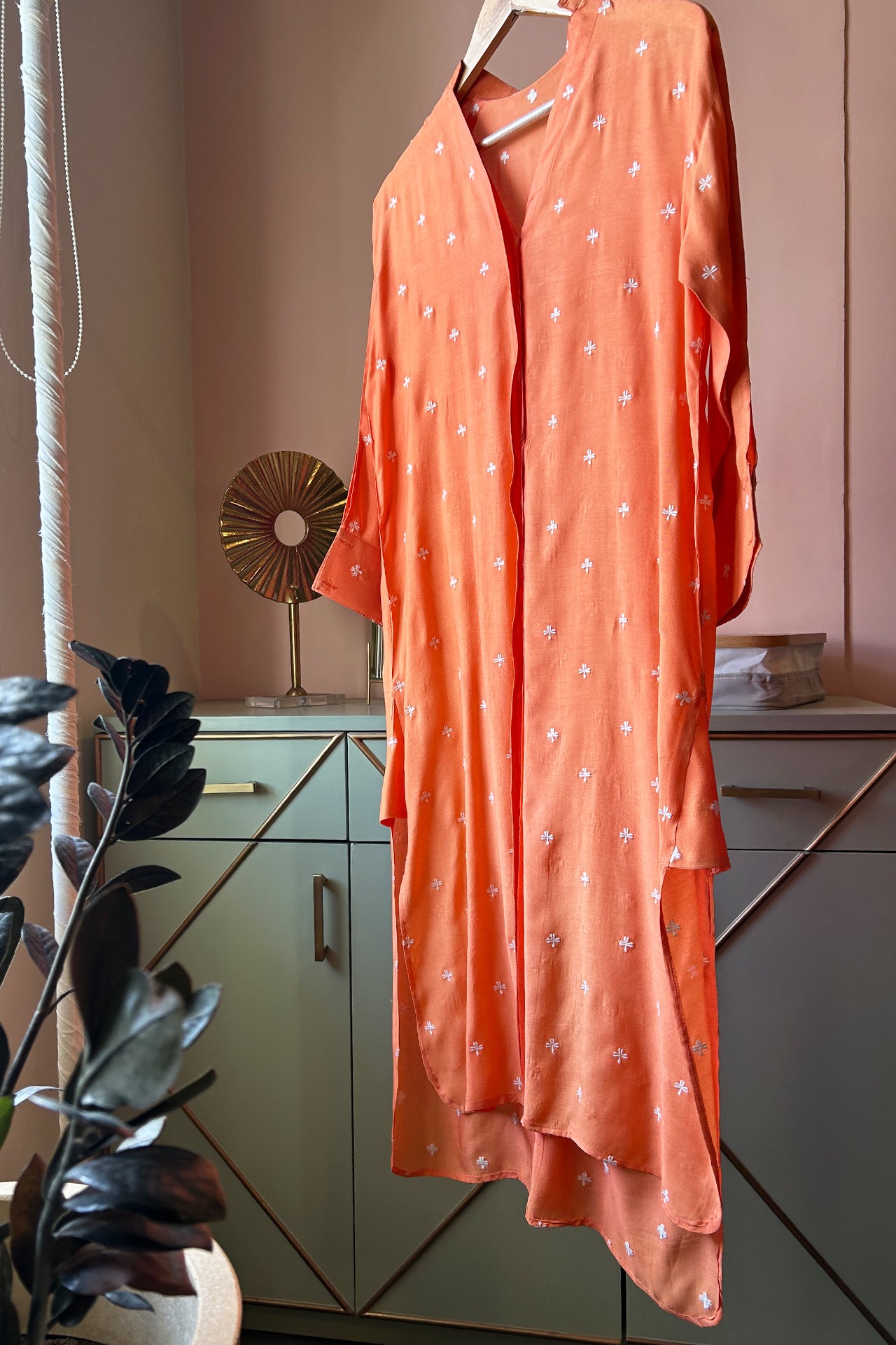 Orange Embroidered Muslin (Tunic only)