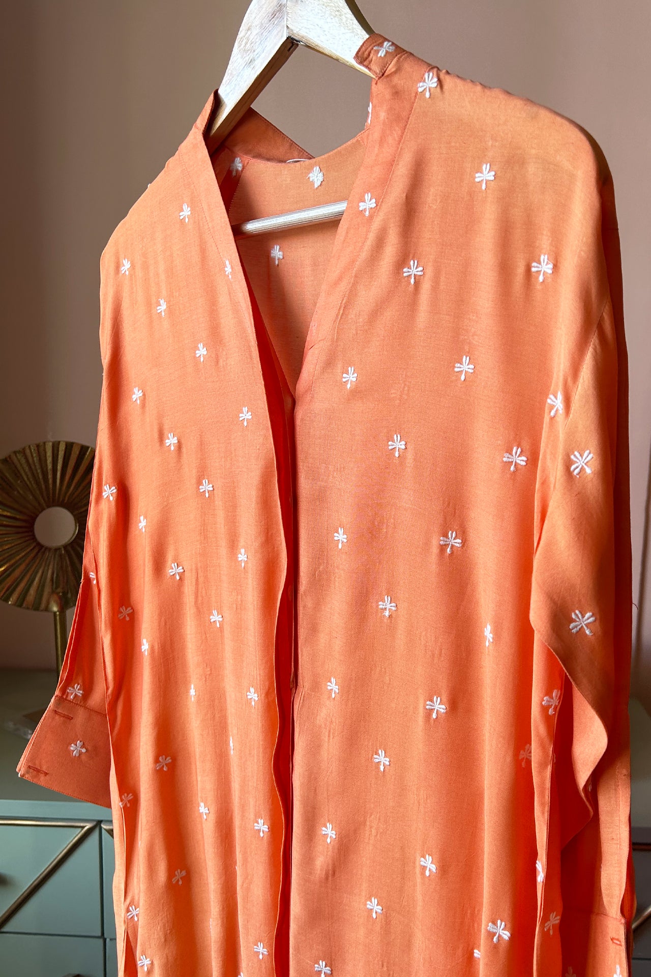 Orange Embroidered Muslin (Tunic only)