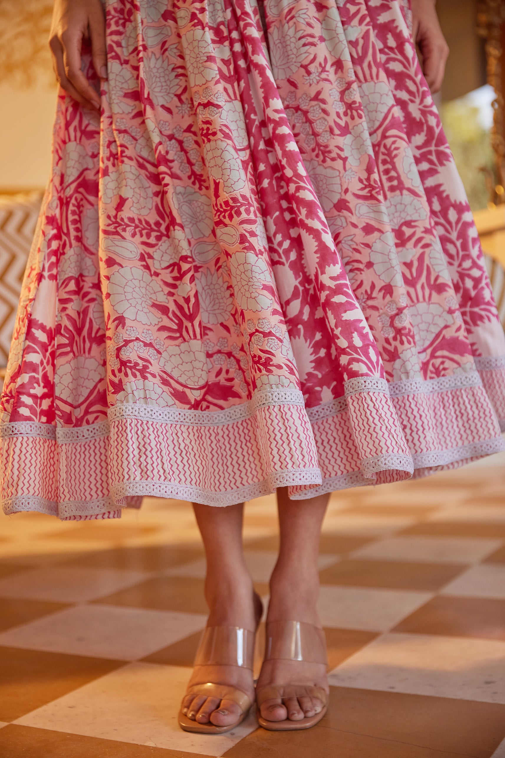 Pink Floral Maxi Dress