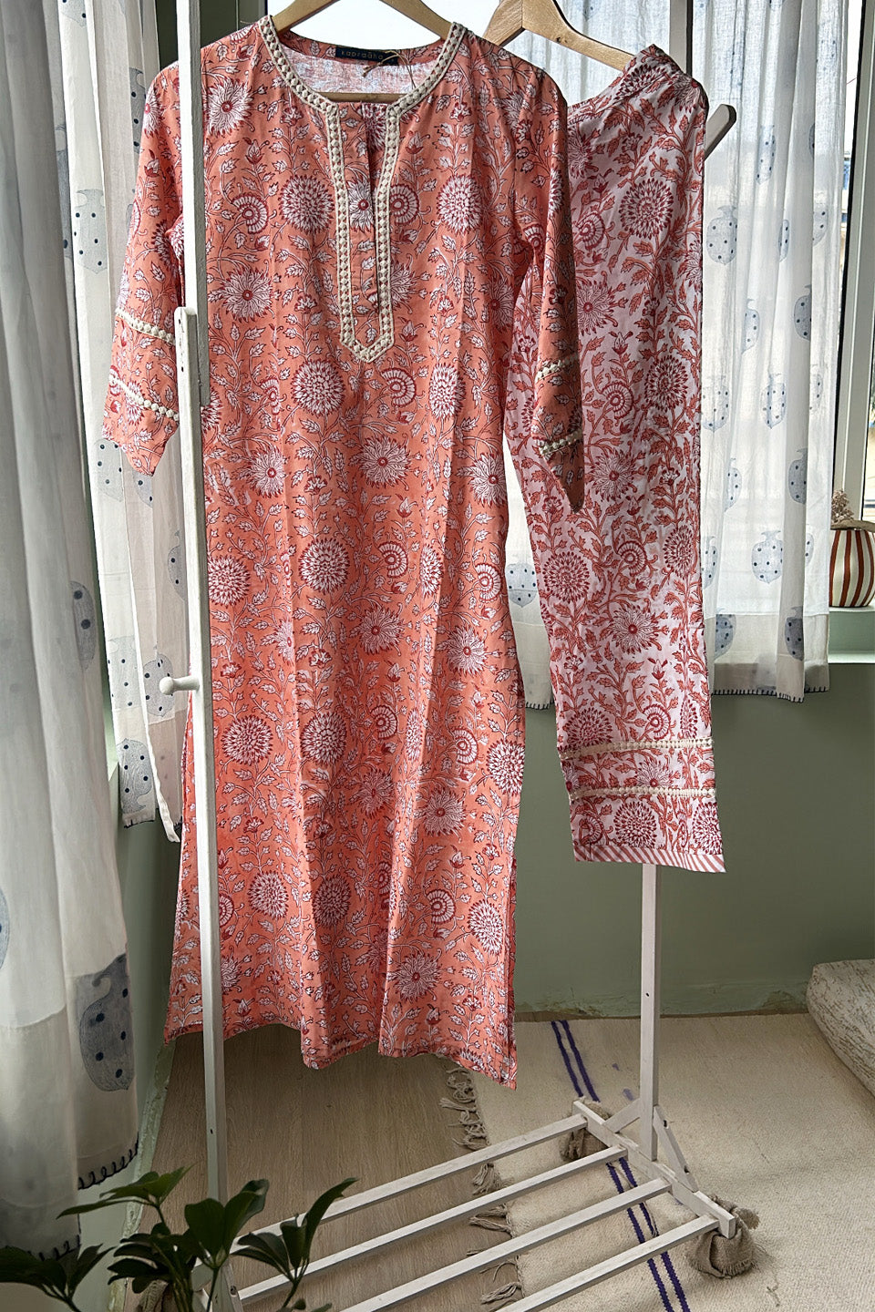 Peach Cotton Tunic (Set of Two)