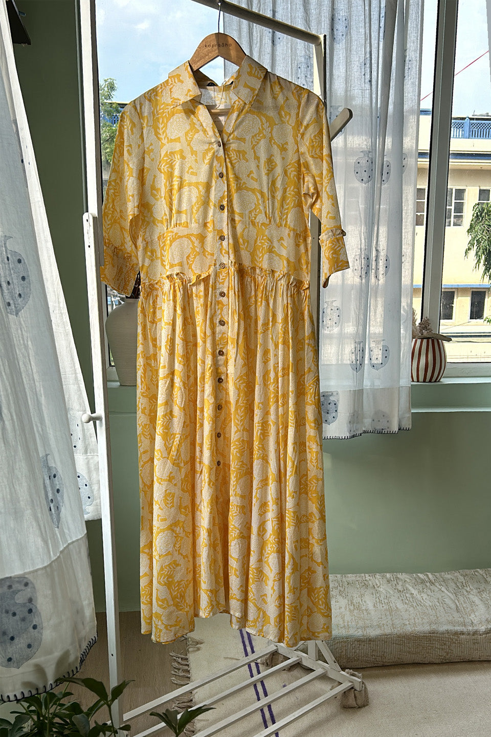 Yellow Maxi Dress With Floral Print