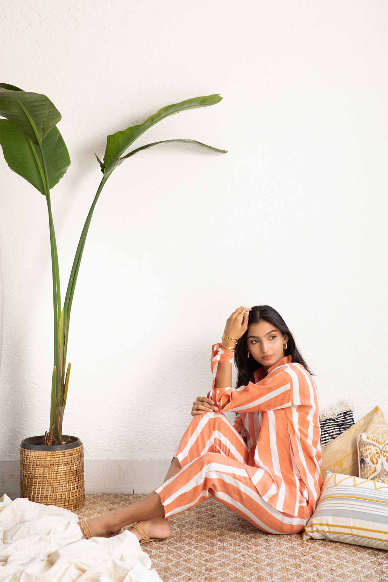 Orange Striped Muslin (Shirt only)