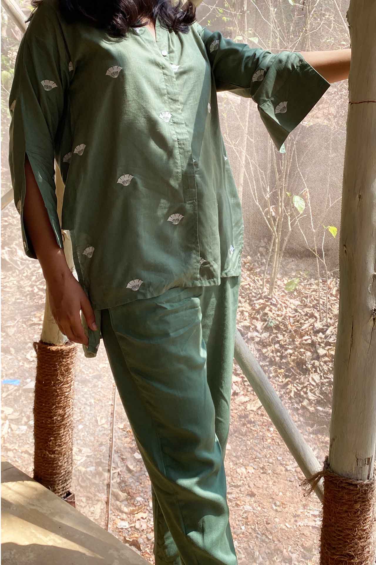 Olive Green Embroidered (Shirt Only)