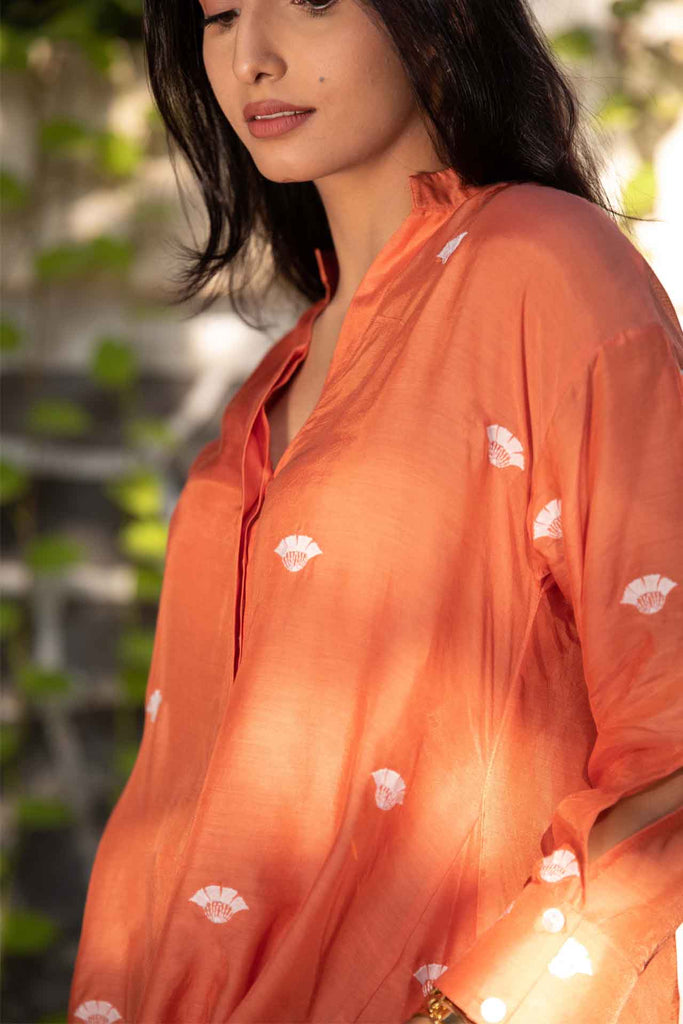 Orange Embroidered Muslin (Shirt only)