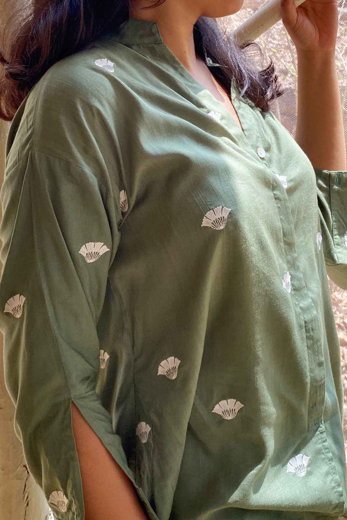 Olive Green Embroidered (Shirt Only)