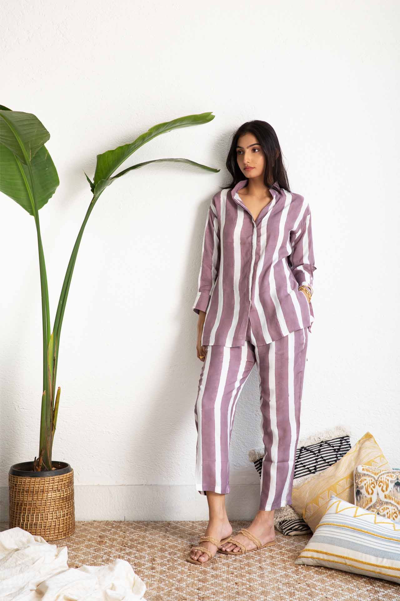 Purple Striped Muslin (Shirt only)