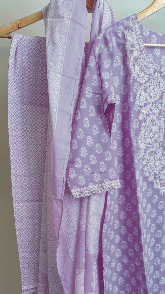 Lilac Floral Tunic Set (Set of Three)