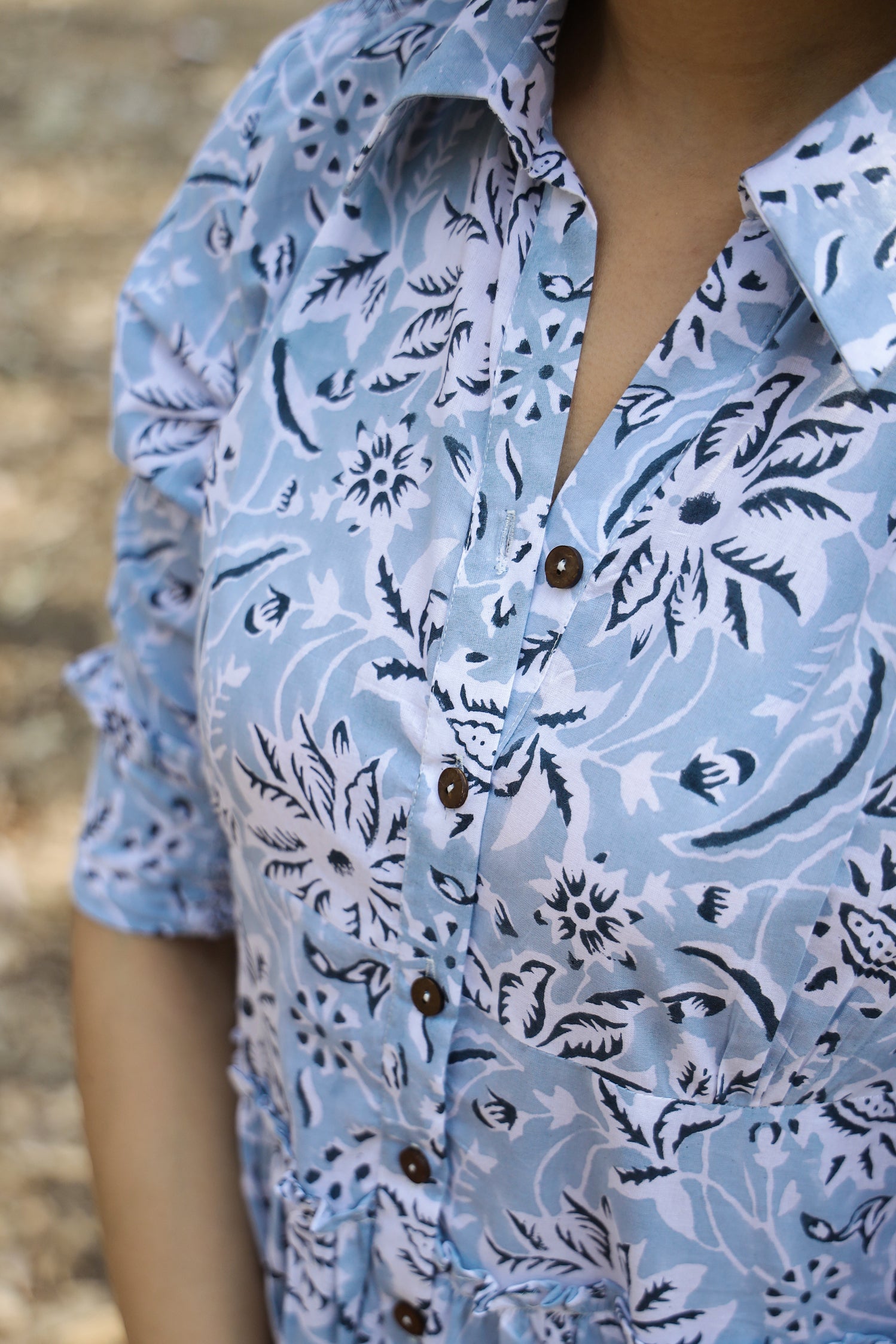 Azure Blue Shirt-Dress