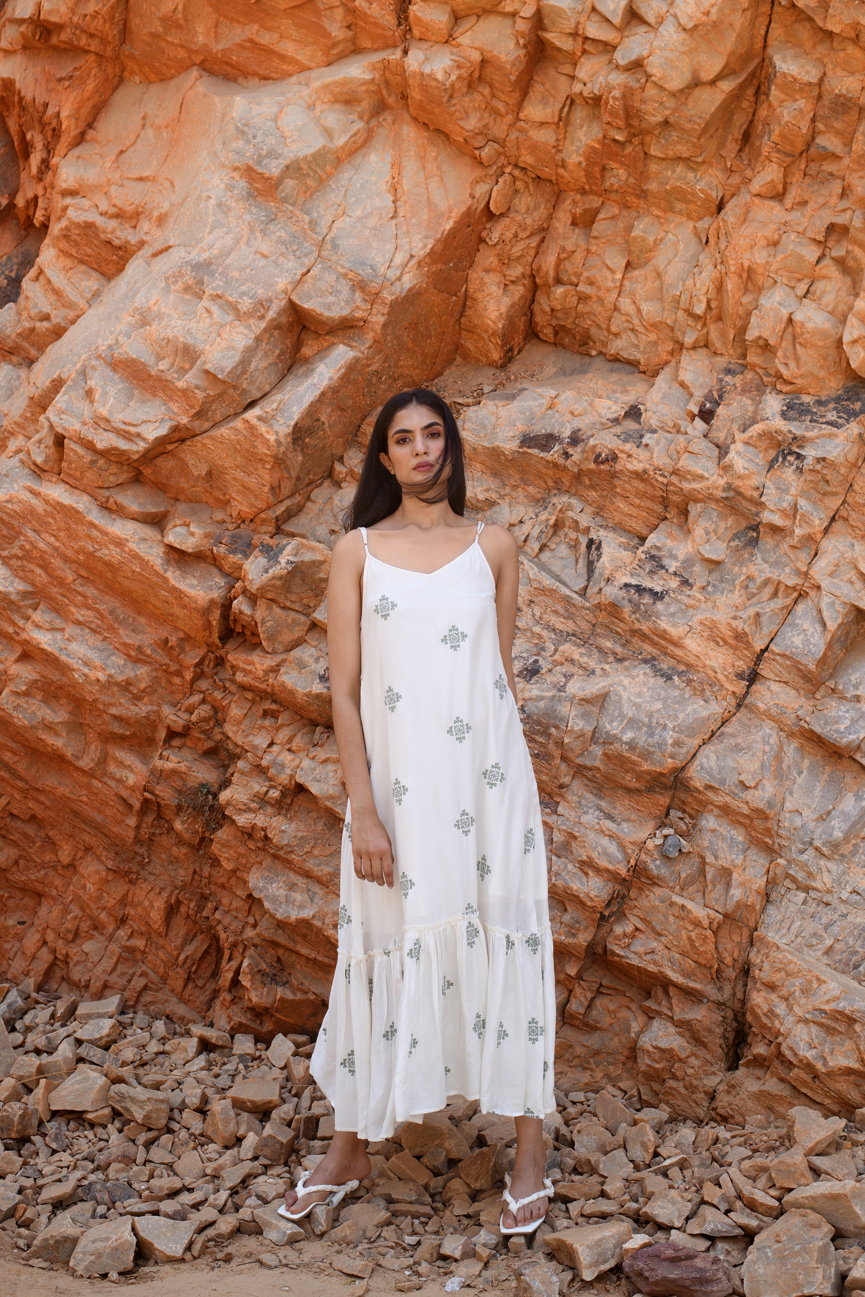 Off white Strappy Maxi