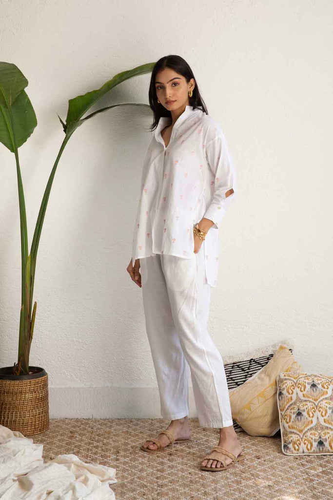 White Embroidered Cotton (Shirt only)