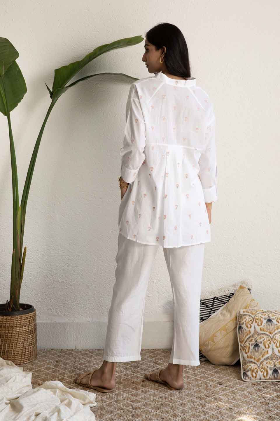 White Embroidered Cotton (Shirt only)