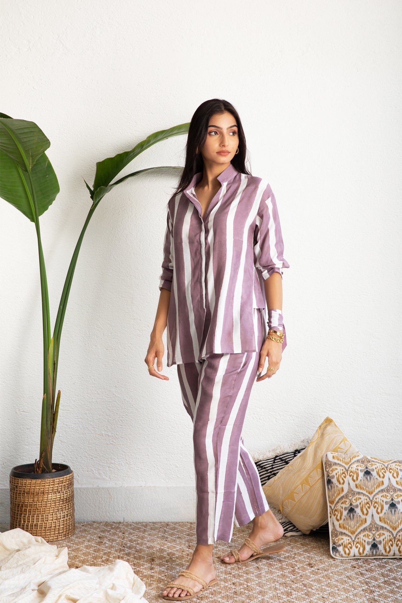 Purple Striped Muslin (Shirt only)